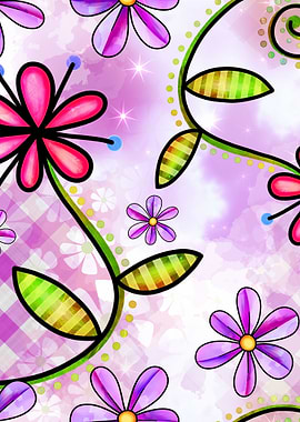 Watercolor Doodle Floral03