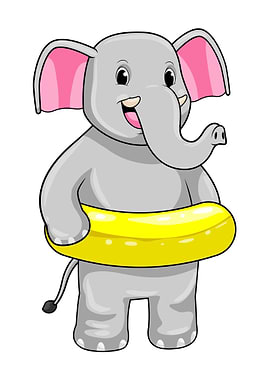 Elephant Swimming Lifebuoy