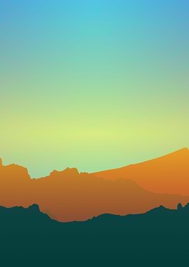 Dawn Mountain Range Left