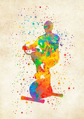 Exercise bike watercolor