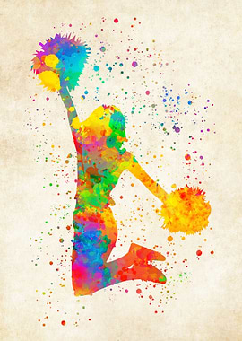 Cheerleader watercolor