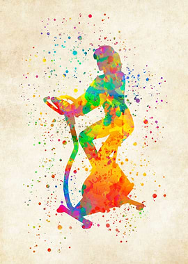 Exercise bike watercolor