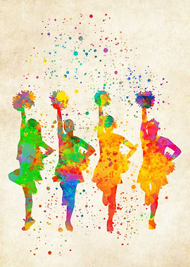Cheerleader watercolor