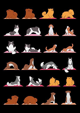 Dogs Yoga Pose Animal