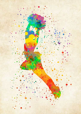 Cheerleader watercolor