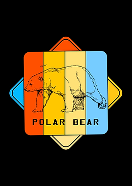 Polar Bear Retro Colorful