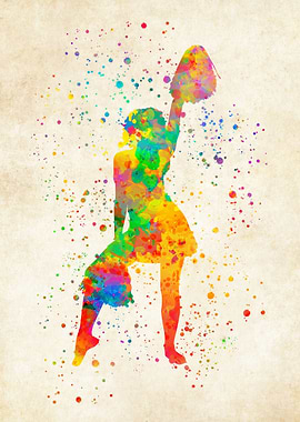 Cheerleader watercolor