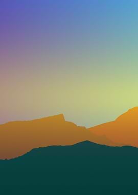 Dusk Mountain Range Right