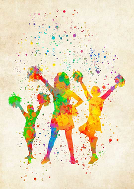 Cheerleader watercolor