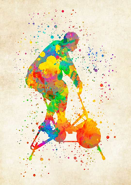 Exercise bike watercolor