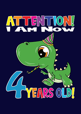 Dino Boy I Am 4 Years Old