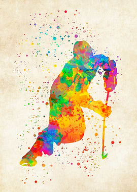 Hockey Ice Watercolor