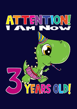 Dino Girl I Am 3 Years Old