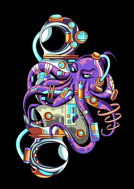Astronaut and octopus