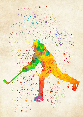Hockey Ice Watercolor