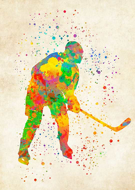 Hockey Ice Watercolor