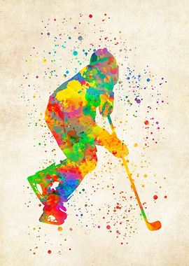 Hockey Ice Watercolor