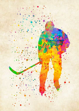 Hockey Ice Watercolor