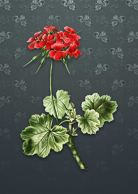 Vintage Scarlet Geranium