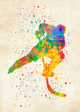 Hockey Ice Watercolor
