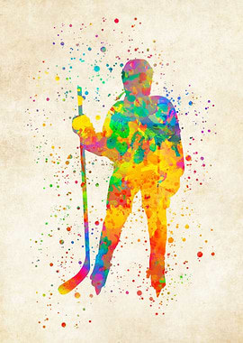 Hockey Ice Watercolor