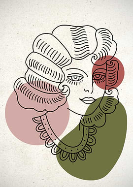 Beautiful Woman Line Art