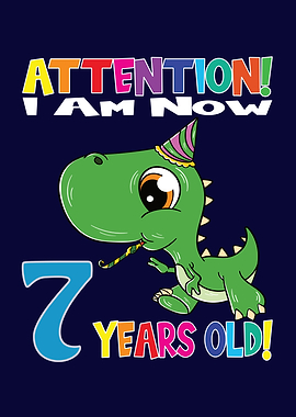 Dino Boy I Am 7 Years Old