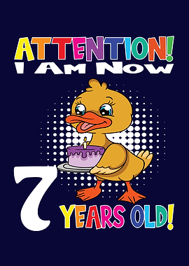 Cute Duck I Am 7 Years Old