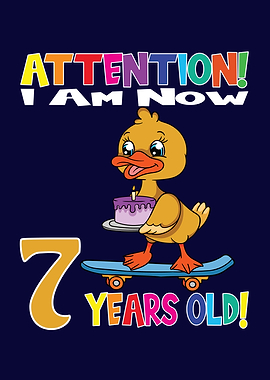 Cute Duck I Am 7 Years Old