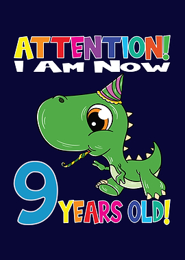 Dino Boy I Am 9 Years Old
