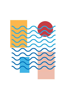 Abstract waves with color