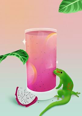 Summer pitaya cocktail