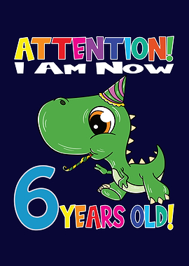 Dino Boy I Am 6 Years Old