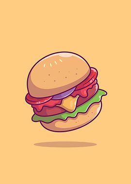 Cheese Burger Cartoon