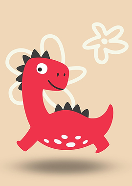 Jumping Red Dinosaur