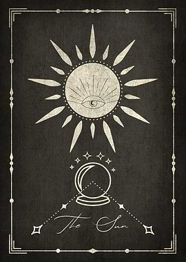 The Sun Black Tarot Card
