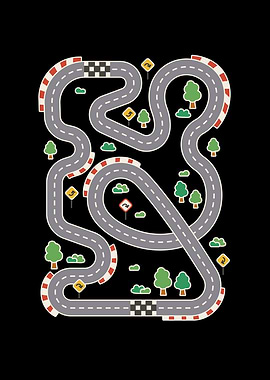 Funny Racing Track Car