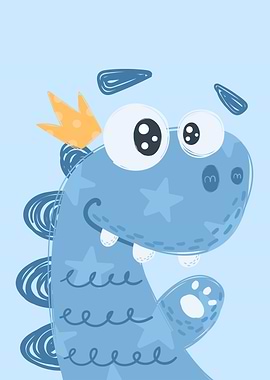 Blue Cute Dino