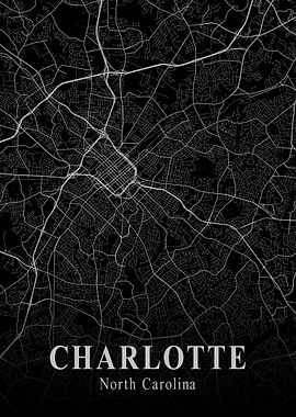 Charlotte City Map Dark
