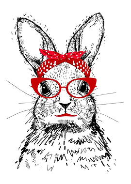 Rabbit with Red Glasses