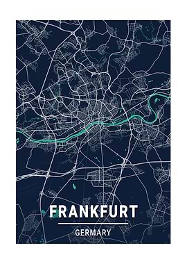 Frankfurt Germany City Map