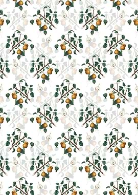 Floral Seckel Pear Pattern