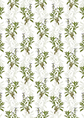 Floral Garden Sage Pattern