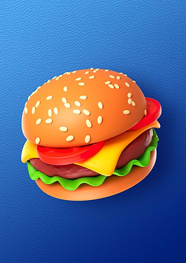Burger plastic 3D