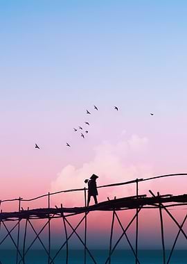 Bridge over calm water
