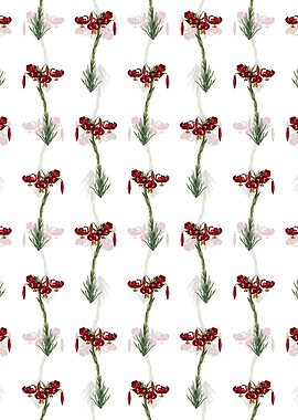 White Floral Lily Pattern