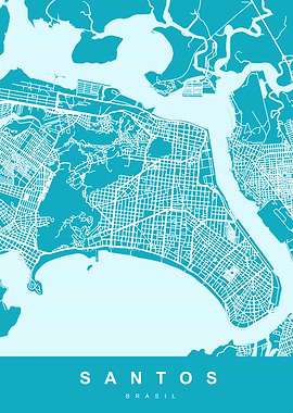 SANTOS Map BRASIL