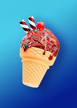 Ice cream plastic 3D
