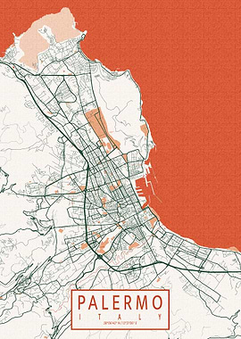Palermo City Map Bohemian