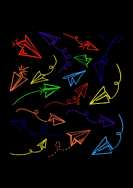Colorful Paper Airplane